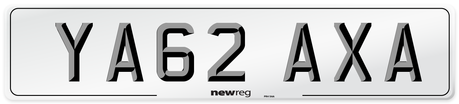 YA62 AXA Number Plate from New Reg
